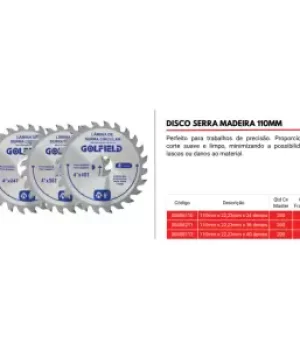 Disco de Corte Madeira 180mm 40D Furo 22,23mm